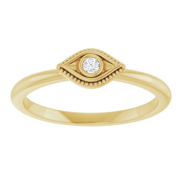 Stackable Evil Eye Ring with Diamond and Gemstones Series 72149