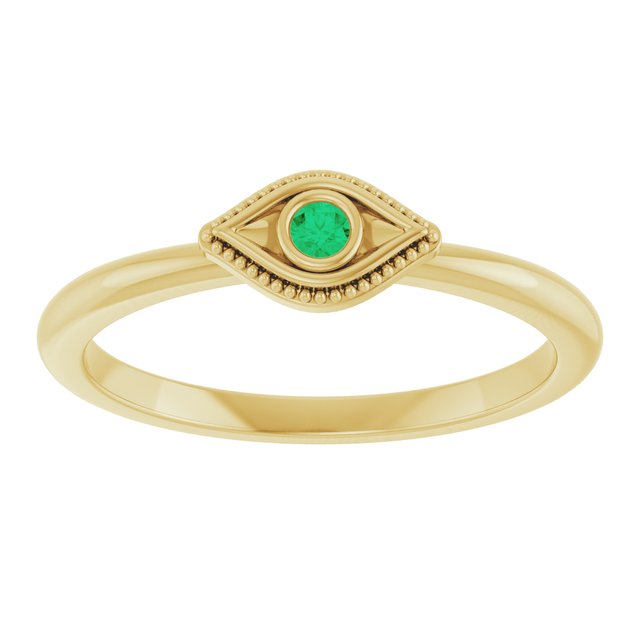 Stackable Evil Eye Ring with Diamond and Gemstones Series 72149