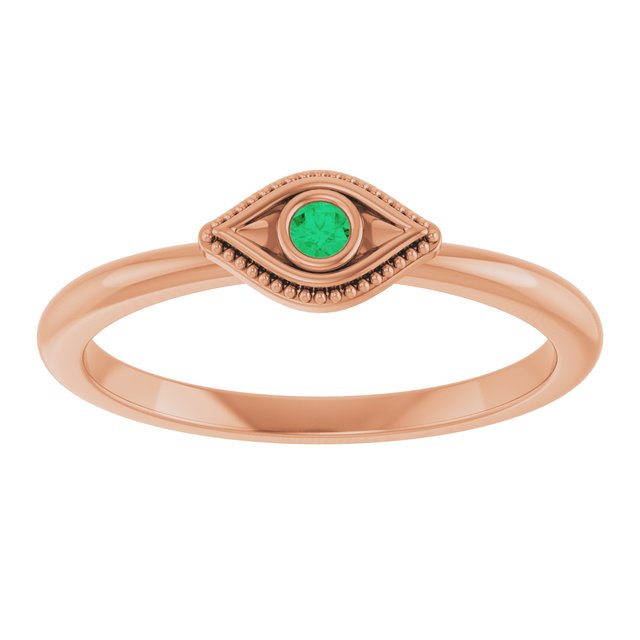 Stackable Evil Eye Ring with Diamond and Gemstones Series 72149
