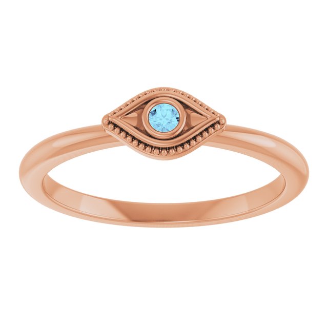 Stackable Evil Eye Ring with Diamond and Gemstones Series 72149
