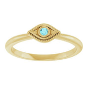 Stackable Evil Eye Ring with Diamond and Gemstones Series 72149