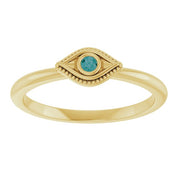 Stackable Evil Eye Ring with Diamond and Gemstones Series 72149