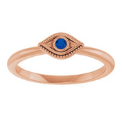 Stackable Evil Eye Ring with Diamond and Gemstones Series 72149