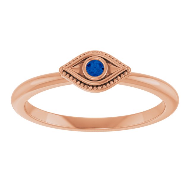 Stackable Evil Eye Ring with Diamond and Gemstones Series 72149