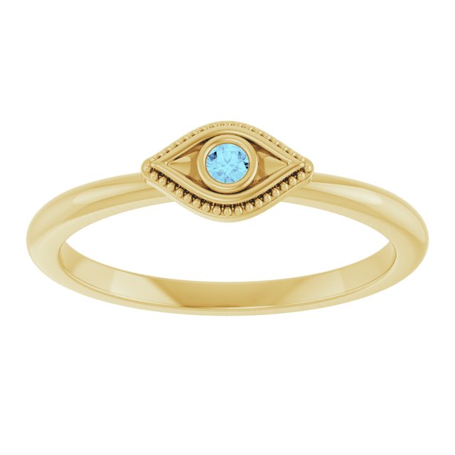 Stackable Evil Eye Ring with Diamond and Gemstones Series 72149