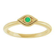 Stackable Evil Eye Ring with Diamond and Gemstones Series 72149