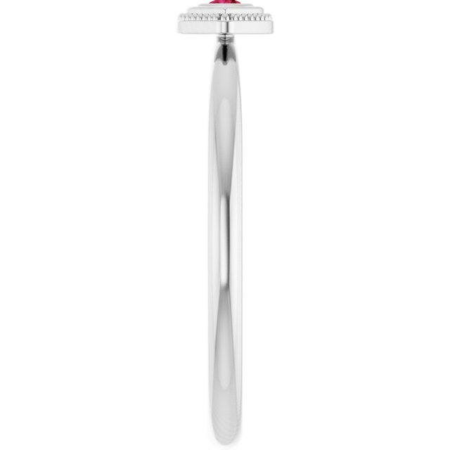 Sterling Silver Lab-Grown Ruby Stackable Evil Eye Ring