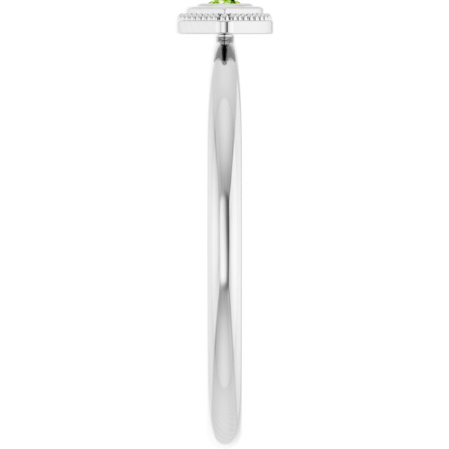 Platinum Natural Peridot Stackable Evil Eye Ring