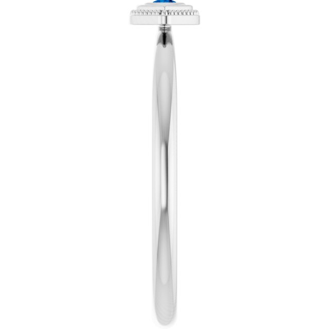 Platinum Lab-Grown Blue Sapphire Stackable Evil Eye Ring