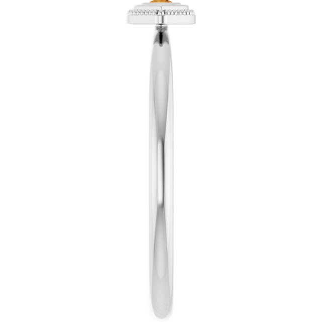 Platinum Natural Citrine Stackable Evil Eye Ring