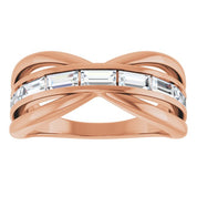 1 1/6 CTW Natural Diamond Criss-Cross Ring