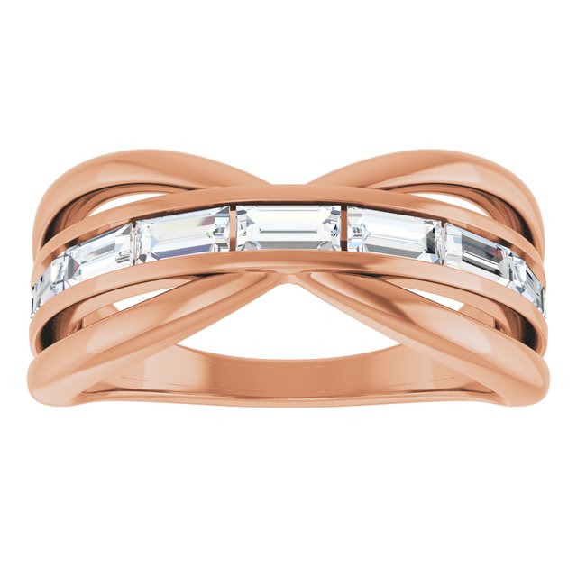 1 1/6 CTW Natural Diamond Criss-Cross Ring