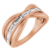 1 1/6 CTW Natural Diamond Criss-Cross Ring