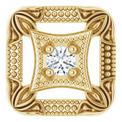 14K Yellow .03 CT Natural Diamond Vintage-Inspired Pendant