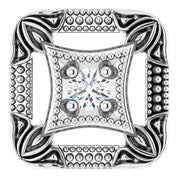14K White .03 CT Natural Diamond Vintage-Inspired Pendant