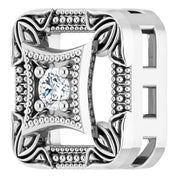 14K White .03 CT Natural Diamond Vintage-Inspired Pendant
