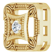 14K Yellow .03 CT Natural Diamond Vintage-Inspired Pendant