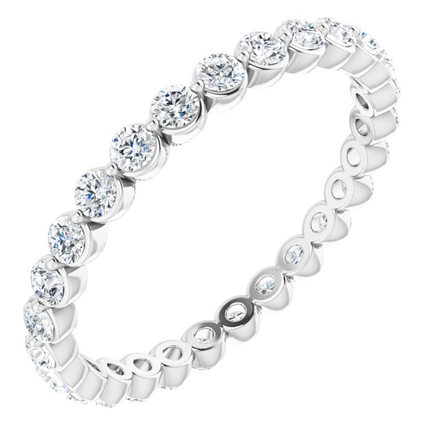 14K White 3/4 CTW Lab-Grown Diamond  Eternity Band