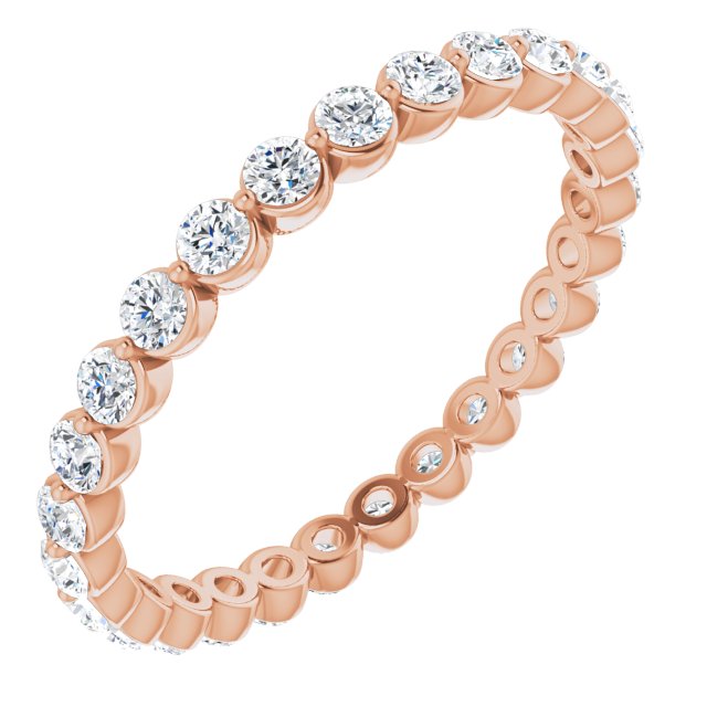 14K Rose 3/4 CTW Lab-Grown Diamond  Eternity Band
