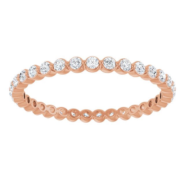 14K Rose 1/2 CTW Lab-Grown Diamond  Eternity Band