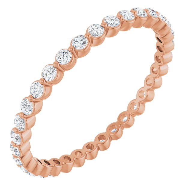 14K Rose 1/2 CTW Lab-Grown Diamond  Eternity Band