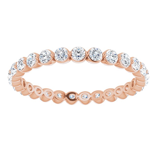 14K Rose 3/4 CTW Lab-Grown Diamond  Eternity Band
