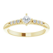 14K Yellow 1/4 CTW Natural Diamond Stackable Ring