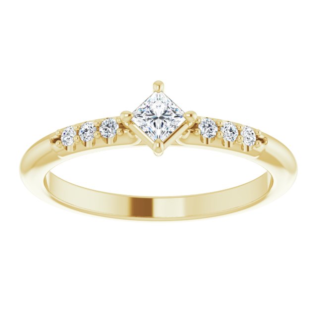 14K Yellow 1/4 CTW Natural Diamond Stackable Ring