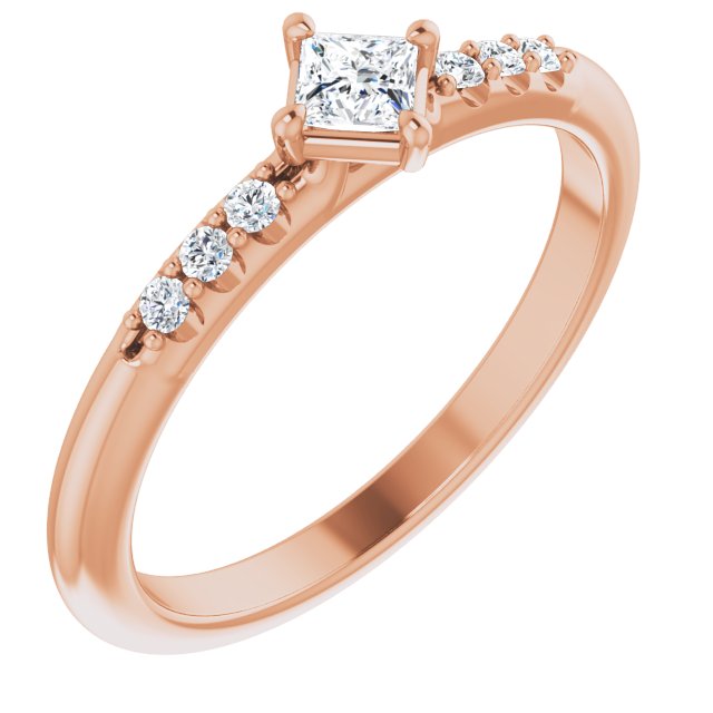 14K Rose 1/4 CTW Natural Diamond Stackable Ring