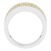 14K White/Yellow 3/8 CTW Yellow & White Natural Diamond Floral Ring