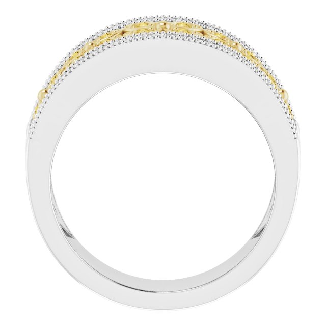 14K White/Yellow 3/8 CTW Yellow & White Natural Diamond Floral Ring