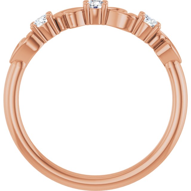 14K Rose 1/5 CTW Natural Diamond Stackable Ring