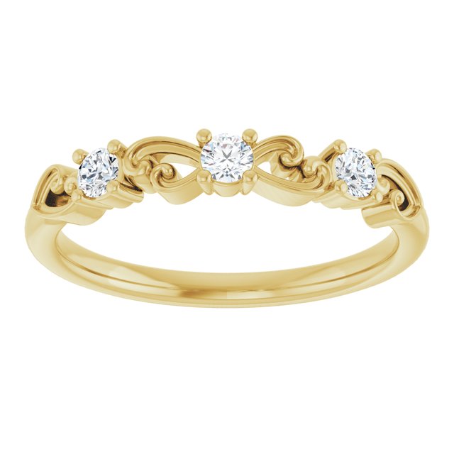 14K Yellow 1/5 CTW Natural Diamond Stackable Ring