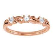 14K Rose 1/5 CTW Natural Diamond Stackable Ring