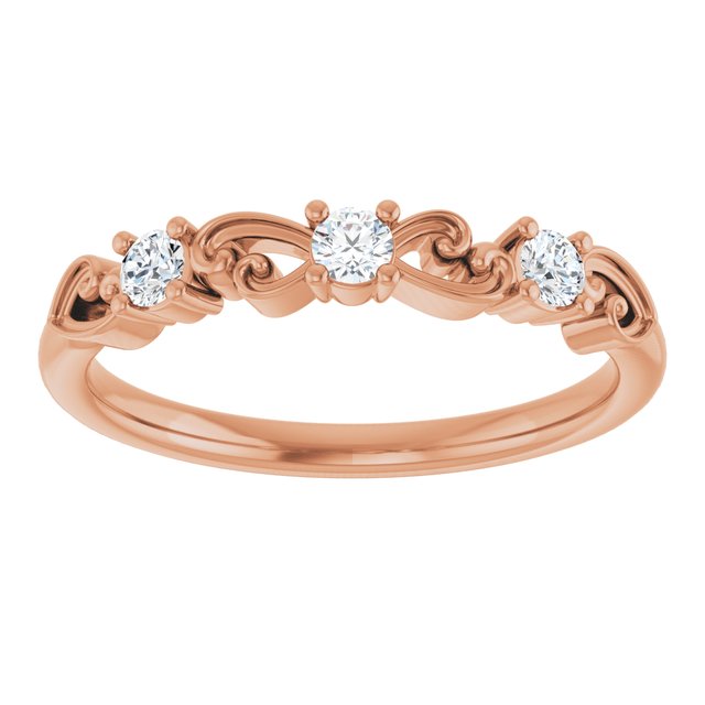 14K Rose 1/5 CTW Natural Diamond Stackable Ring