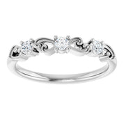 14K White 1/5 CTW Natural Diamond Stackable Ring