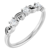 14K White 1/5 CTW Natural Diamond Stackable Ring