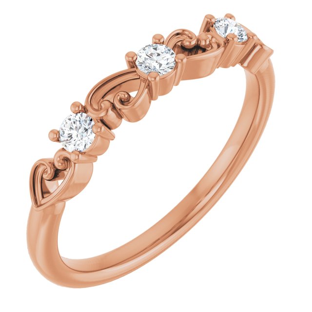 14K Rose 1/5 CTW Natural Diamond Stackable Ring