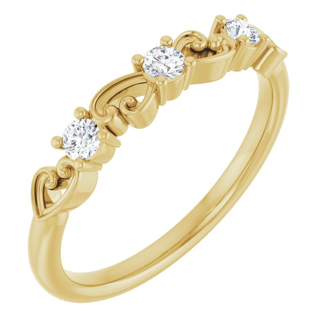 14K Yellow 1/5 CTW Natural Diamond Stackable Ring
