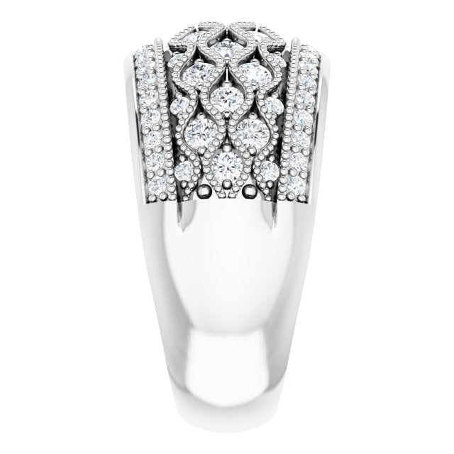 14K White 1 CTW Natural Diamond Ring