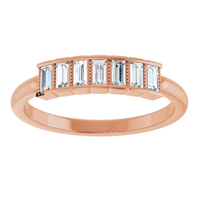14K Rose 1/4 CTW Natural Diamond Stackable Ring