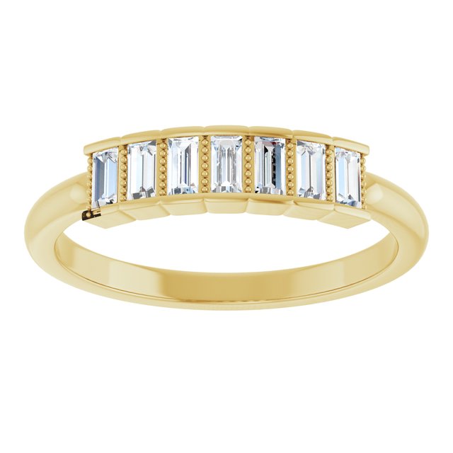 14K Yellow 1/4 CTW Natural Diamond Stackable Ring