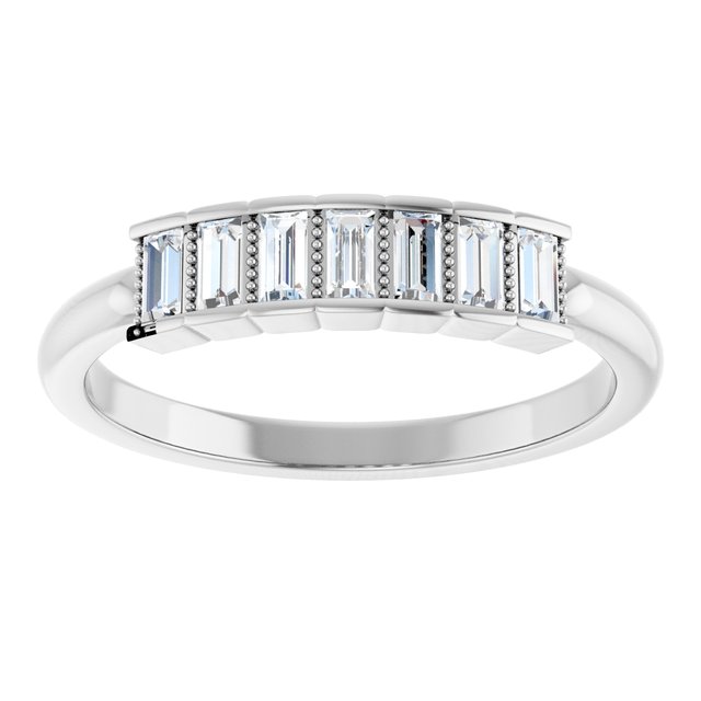 14K White 1/4 CTW Natural Diamond Stackable Ring