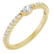 14K Yellow 1/4 CTW Natural Diamond Stackable Ring