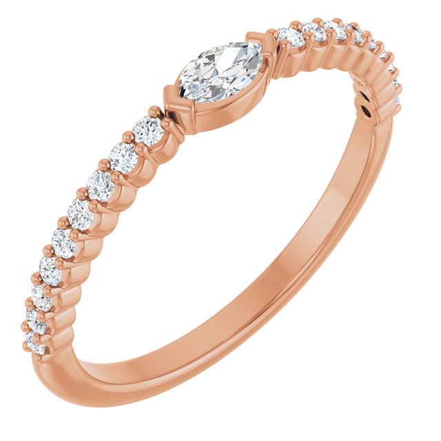 14K Rose 1/4 CTW Natural Diamond Stackable Ring