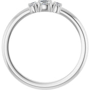 14K White 1/5 CTW Natural Diamond Stackable Ring