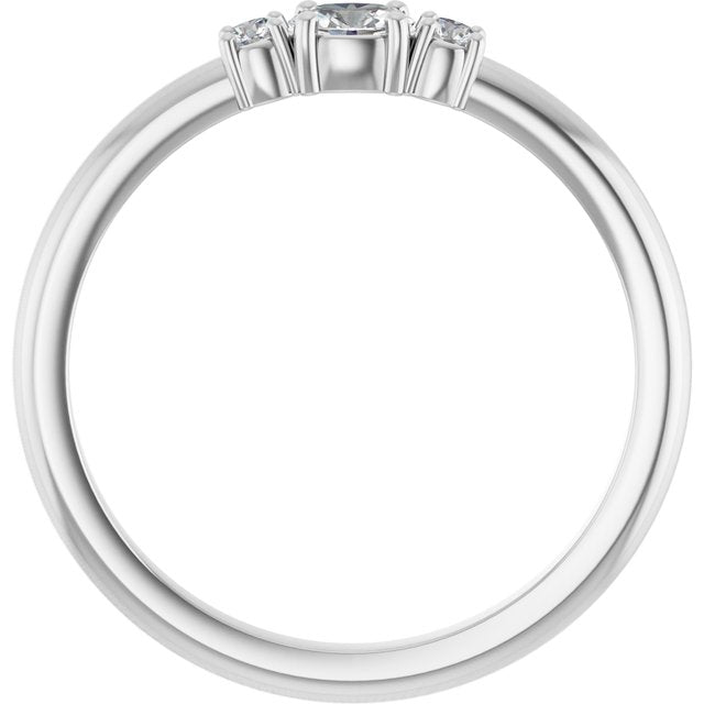 14K White 1/5 CTW Natural Diamond Stackable Ring