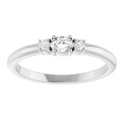 14K White 1/5 CTW Natural Diamond Stackable Ring