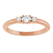 14K Rose 1/5 CTW Natural Diamond Stackable Ring