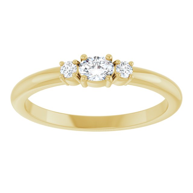 14K Yellow 1/5 CTW Natural Diamond Stackable Ring